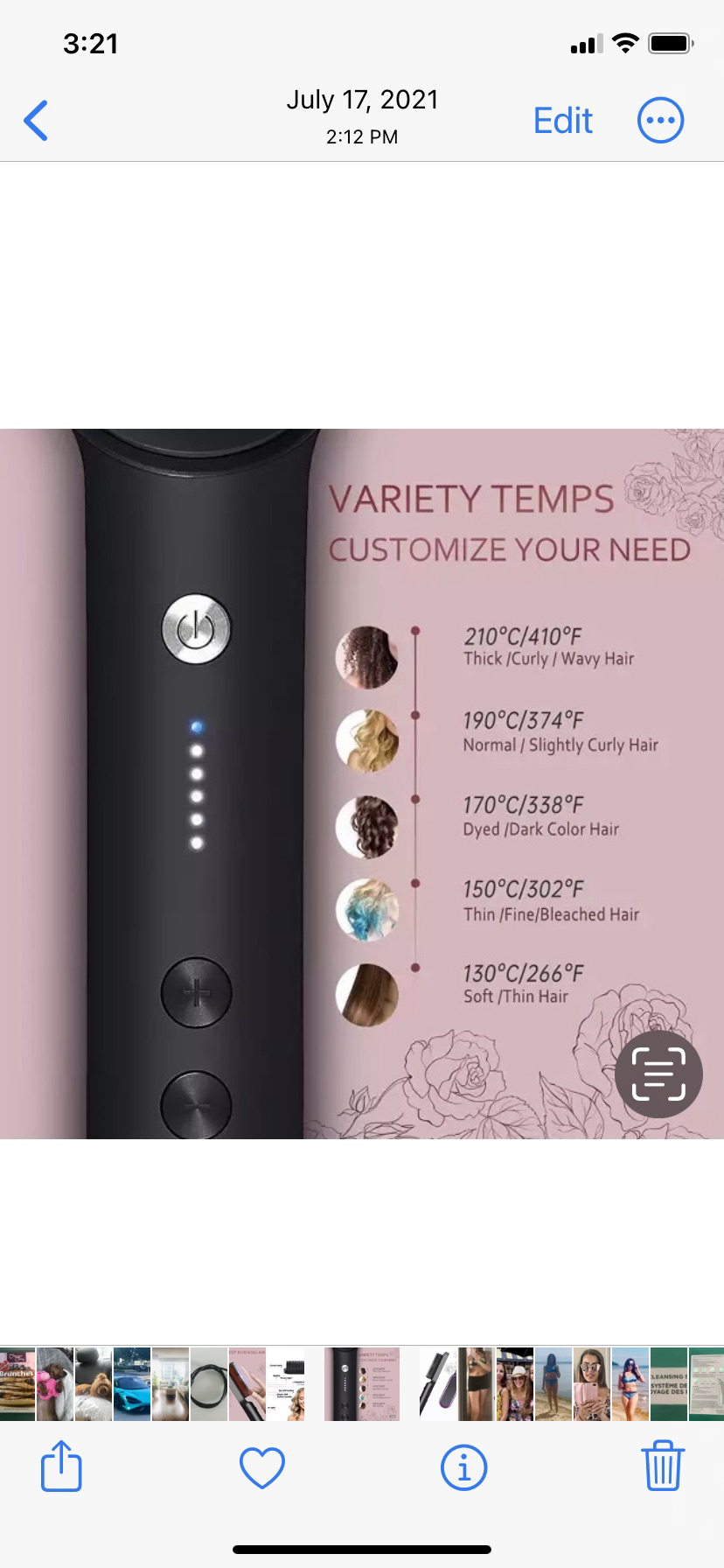 Hot straightening brush image indicator(5)