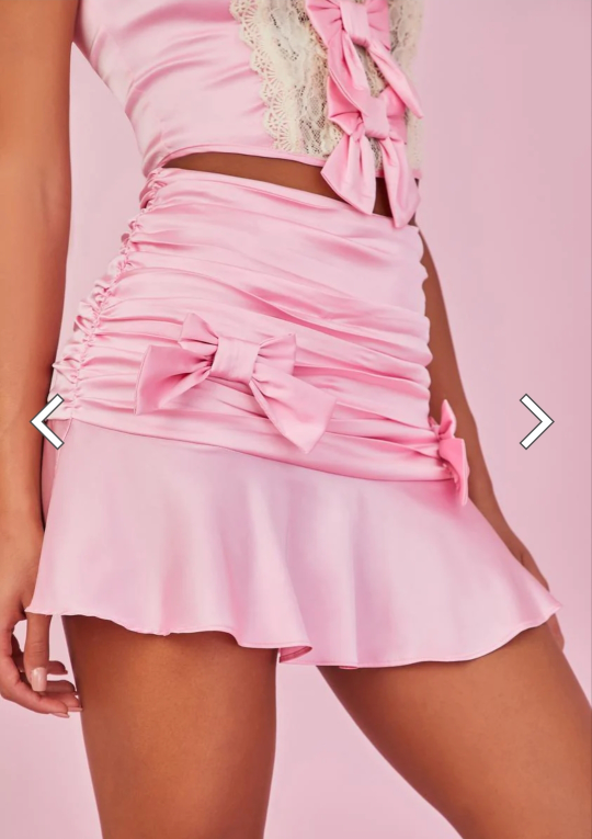 NWT satin bow skirt-Dollskill thumbnail