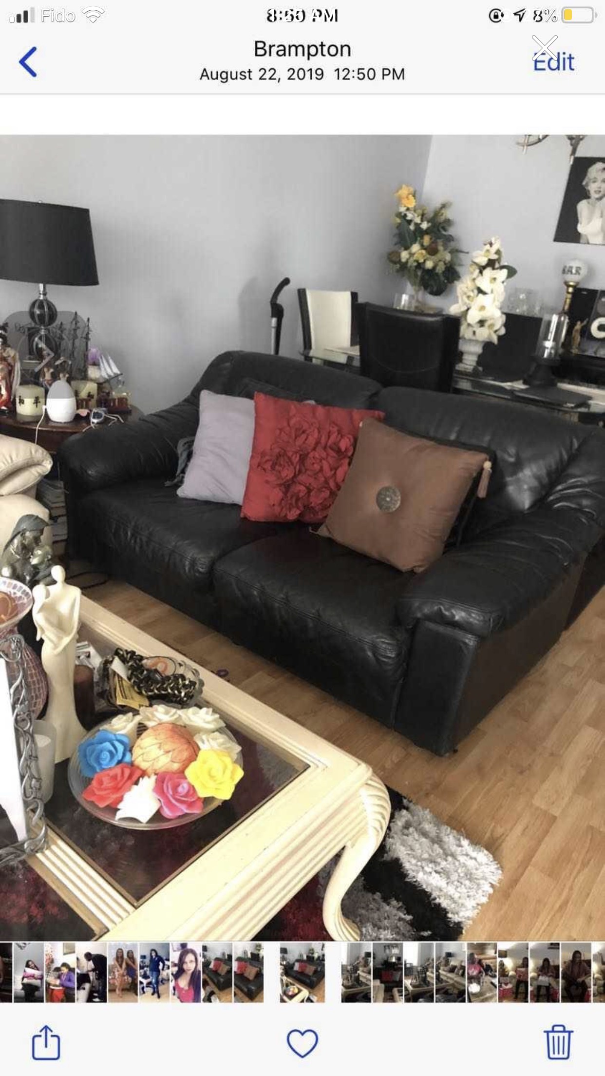 Love seat Leather sofa image indicator(3)