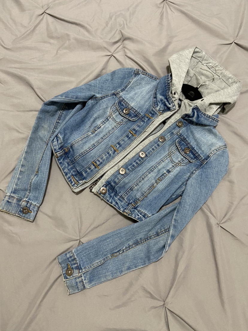 Hooded Light Denim Jacket (xxs)