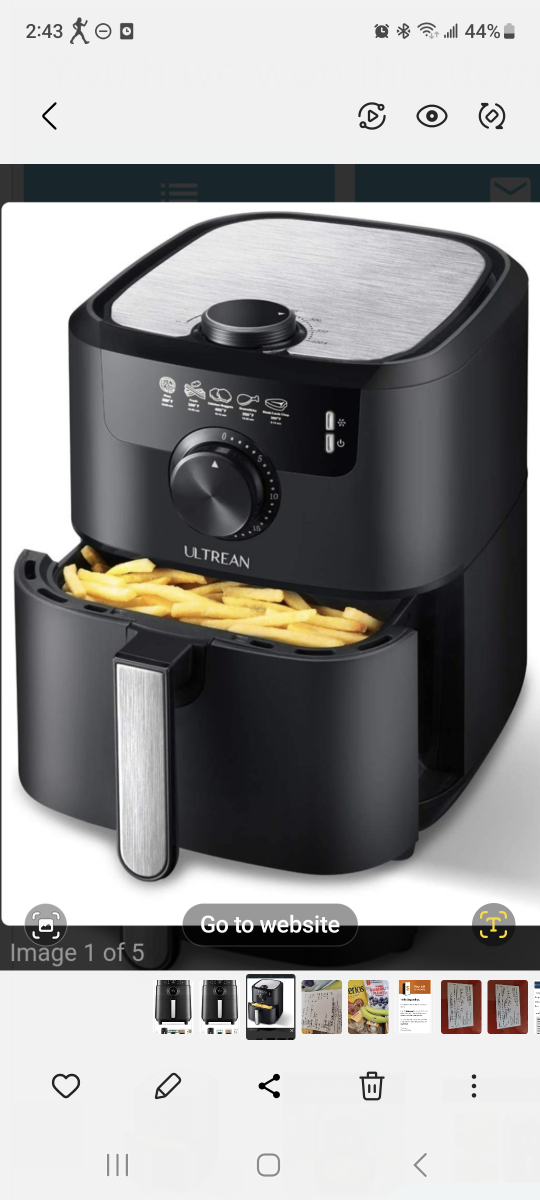 Electric Deluxe Temperature & Time Knob 6 Qt Air Fryer