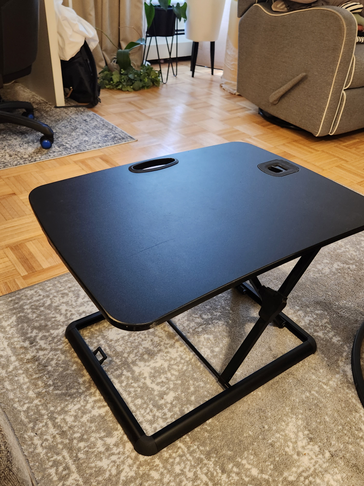 Black Adjustable Sit To Standing Desk For Home Office - photo 2