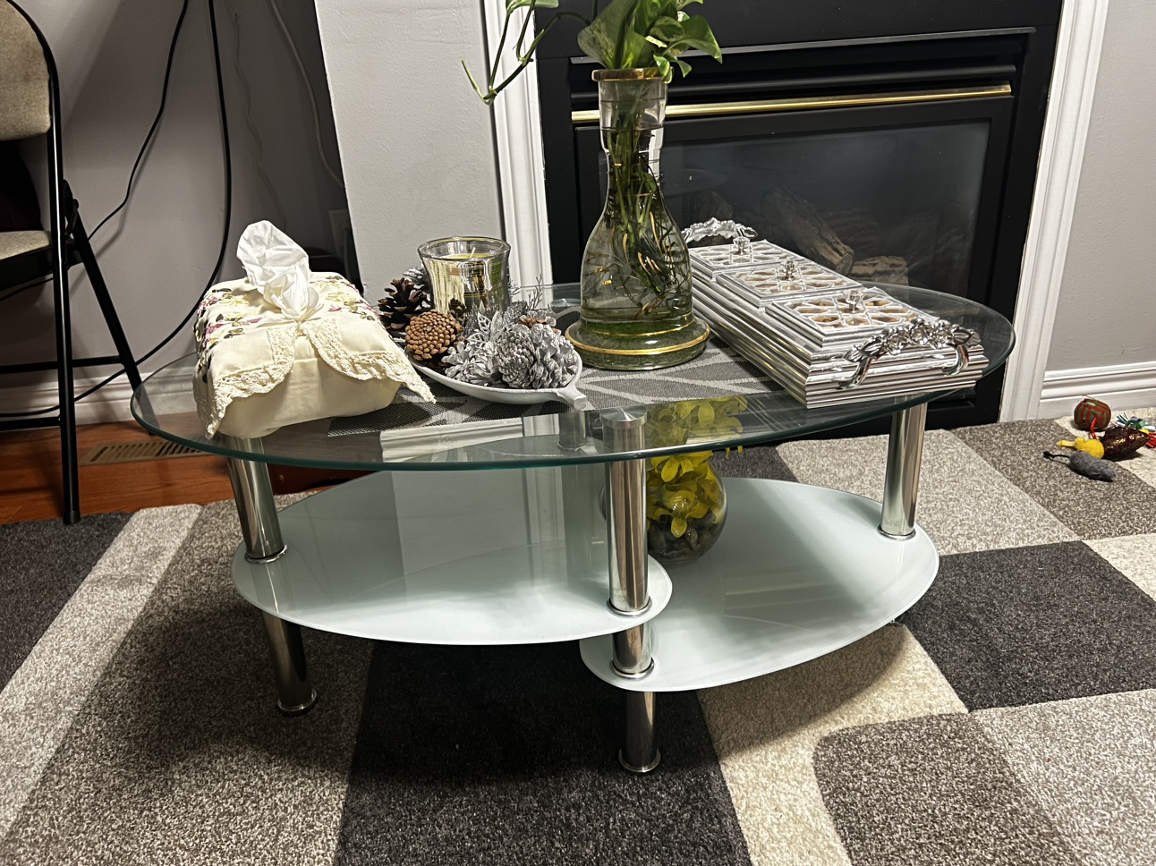 Glass coffee table