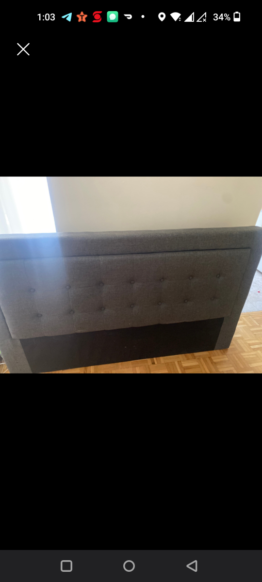 Queen size bed frame with thick mattress - photo 2