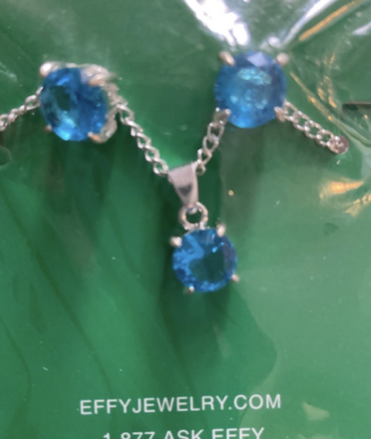 ⭐️Brand New Beautiful Effy Blue Topaz Earring and Necklace set thumbnail