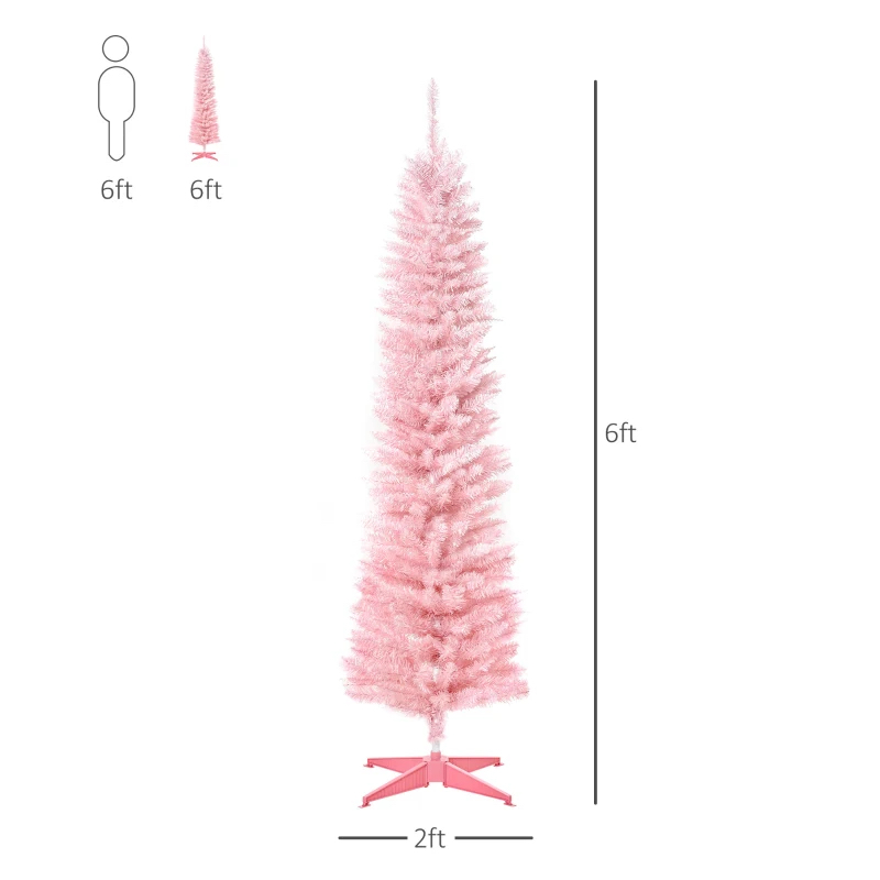 6' Pencil Christmas Tree, Slim Artificial Xmas Tree - photo 2