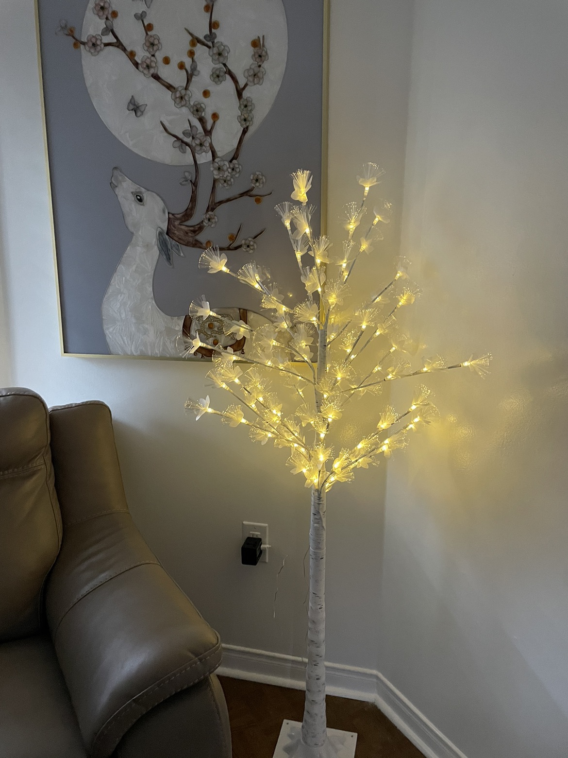 White artificial led flower tree 5 feet long image indicator(3)