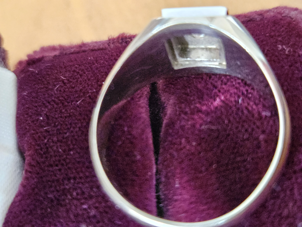 man's diamond 14k white gold ring - photo 2
