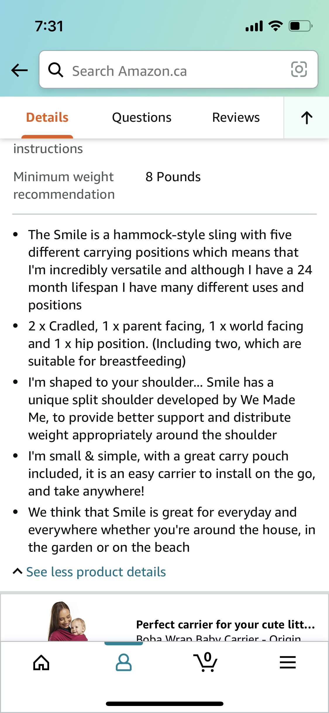 Umademe sling baby carrier image indicator(6)