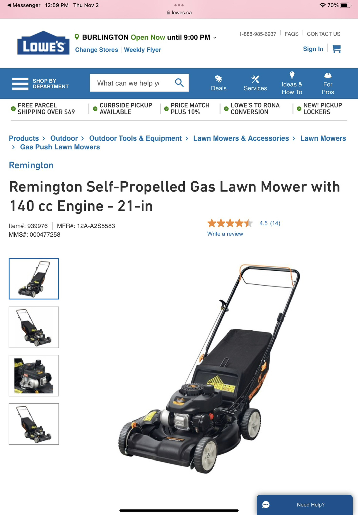 Remington Lawnmower image indicator(5)