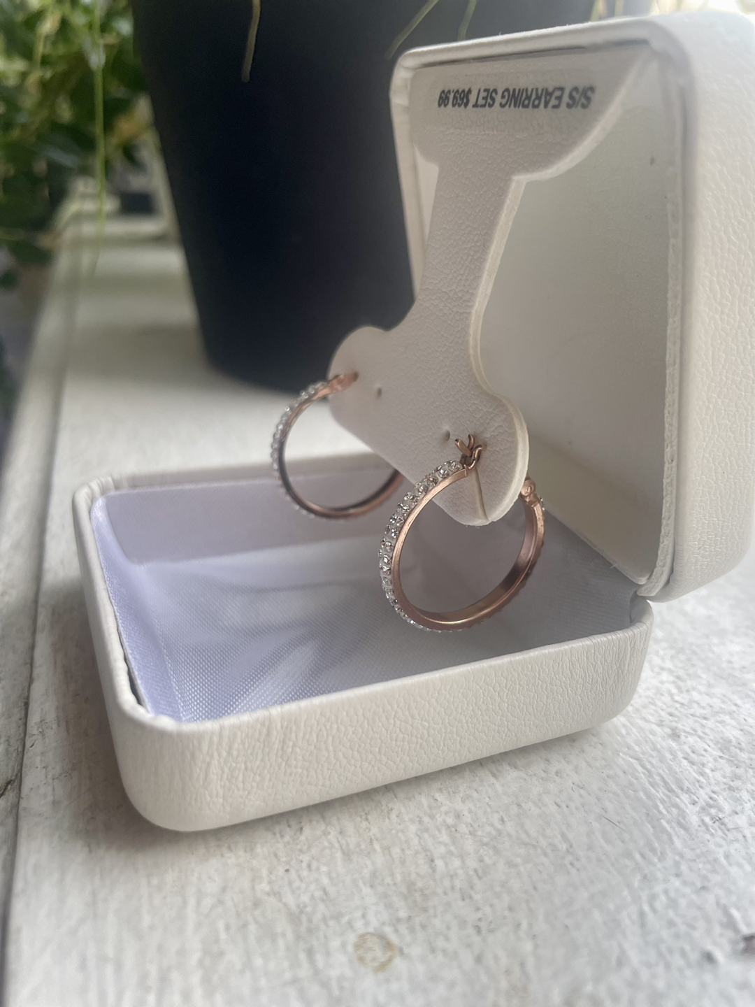 (FINAL PRICE) NEW Rose gold plated sterling silver hoop earrings image indicator(4)