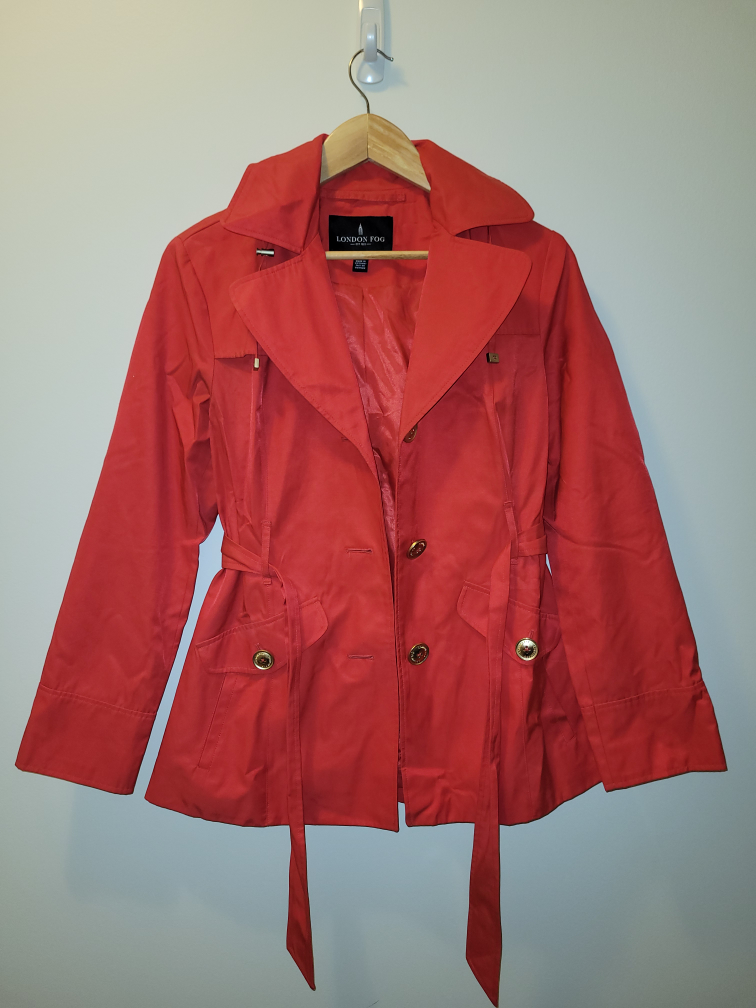 London Fog red raincoat thumbnail