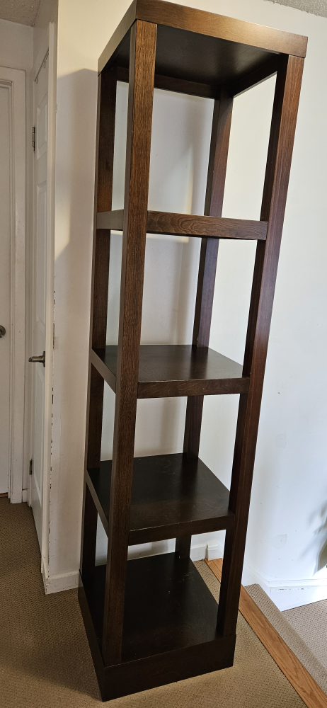Tall Dark Wood 4-Tier Display Shelf / Bookcase - 77" - photo 4