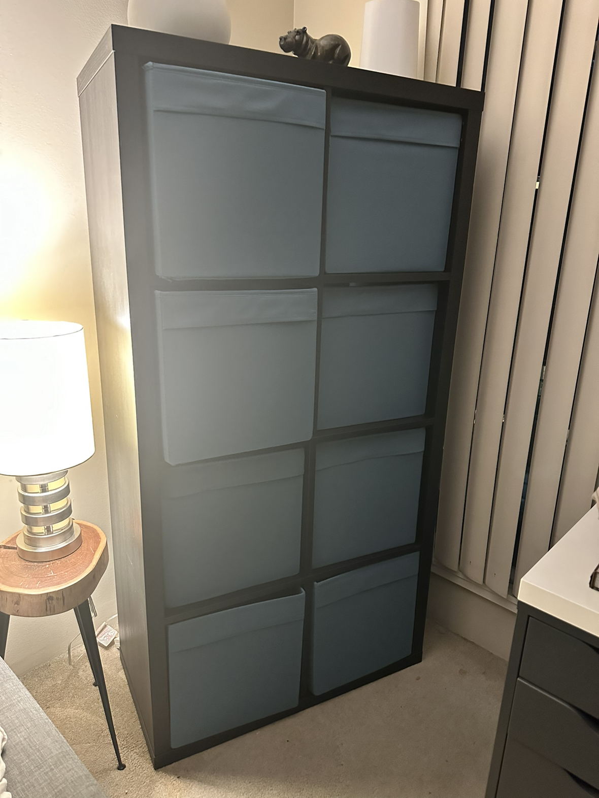 IKEA square shelfs with 8 Boxes