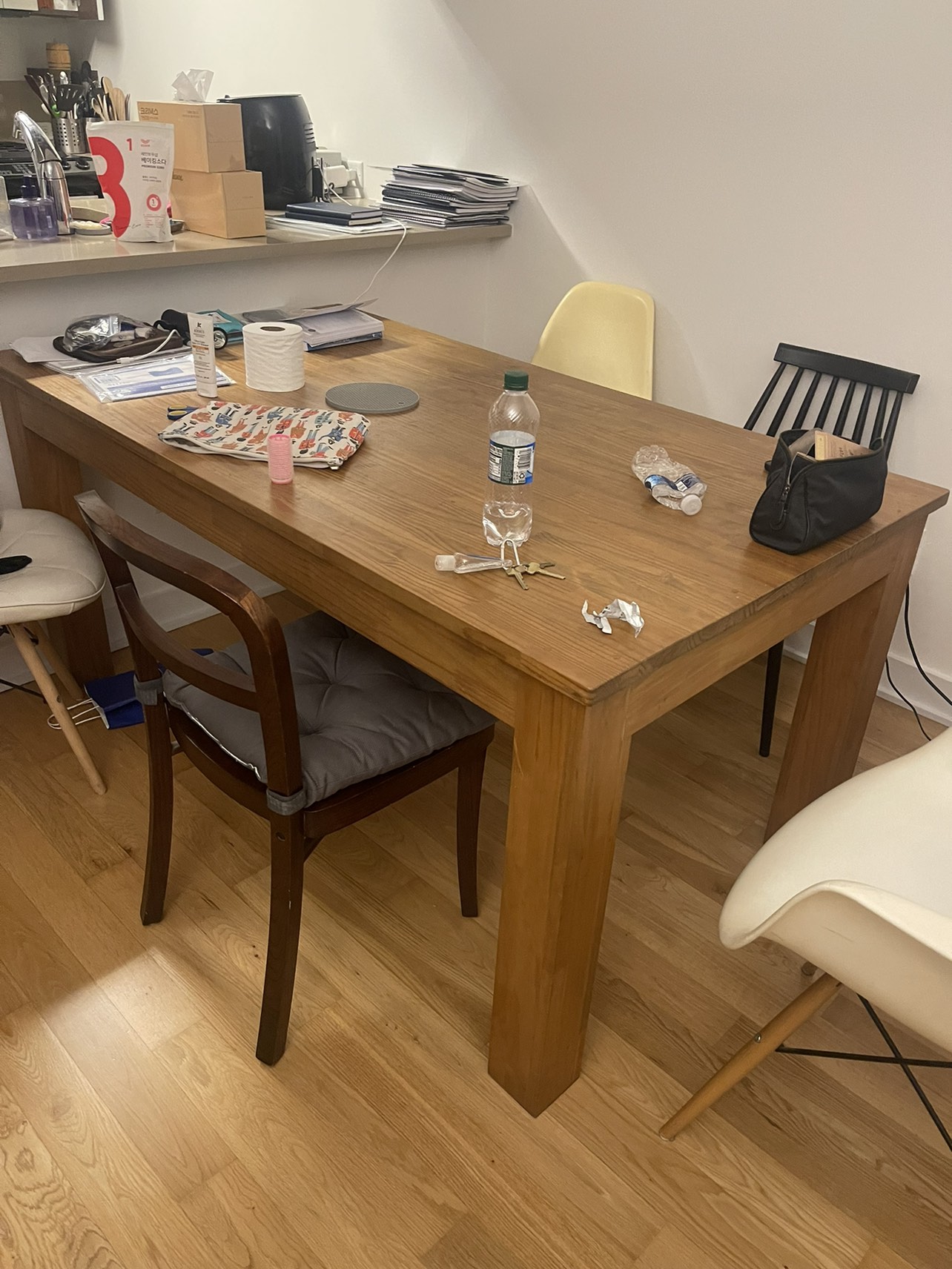 Wood Table with two drawers - photo 2