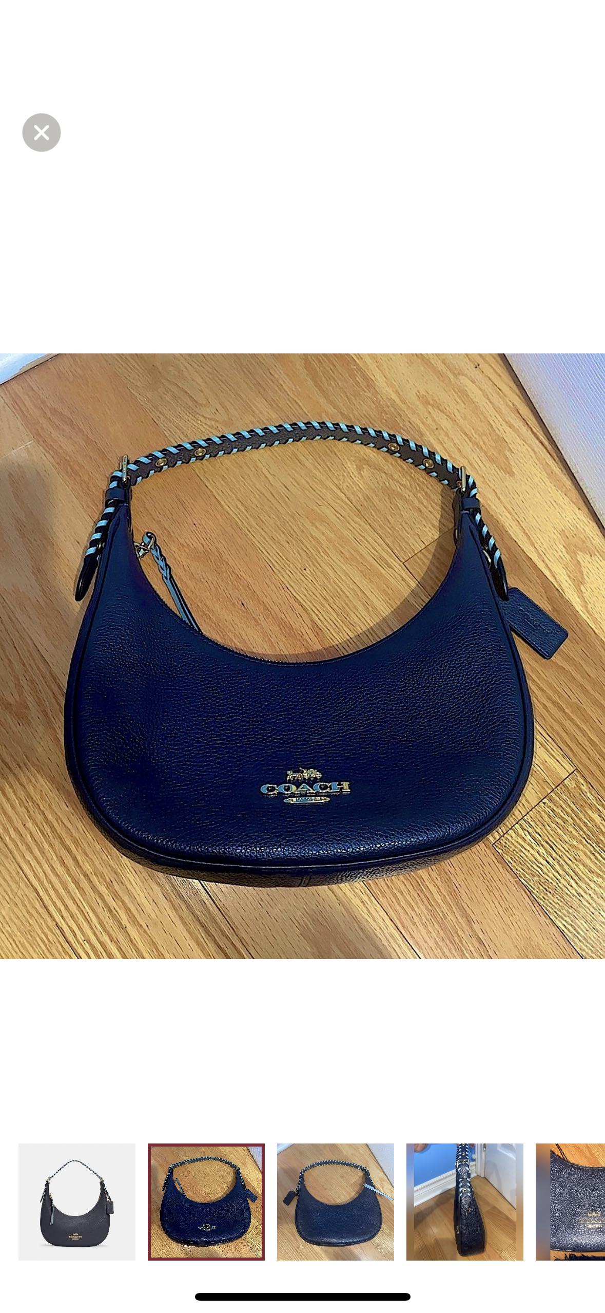Coach Navy Bailey Hobo Whipstitch Hand Bag thumbnail