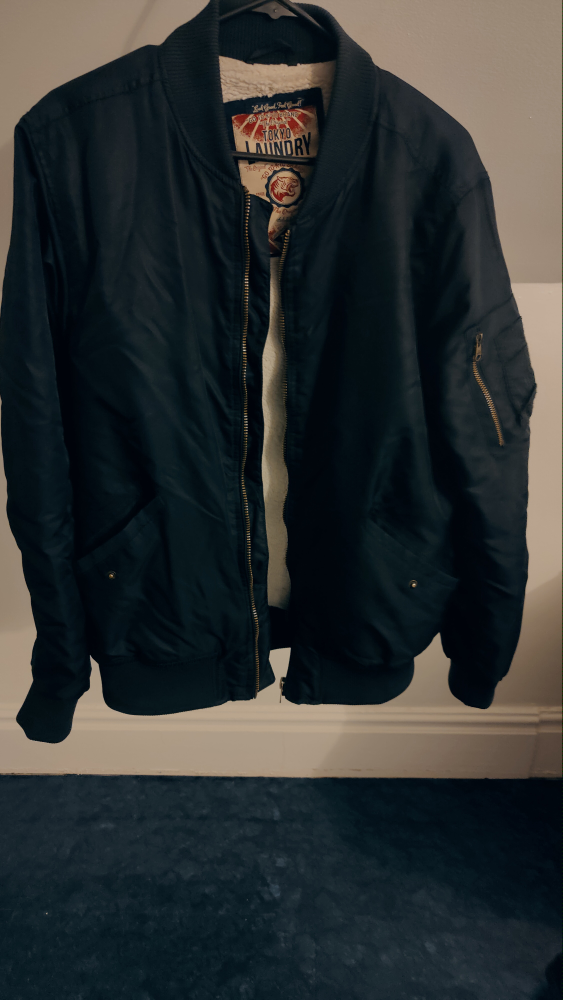 men's blue bomber jacket size L image indicator(2)