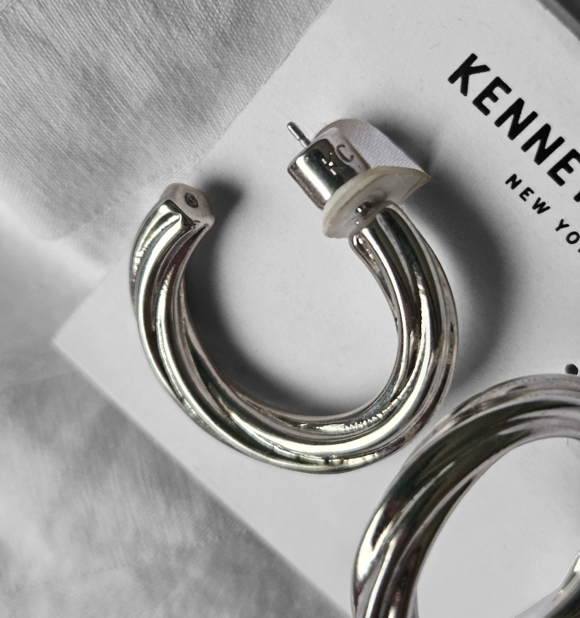 Kenneth Cole Silver Twisted Hoop Earrings - photo 2
