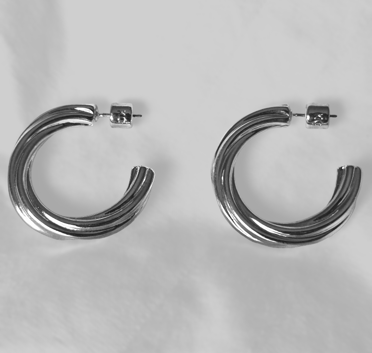 Kenneth Cole Silver Twisted Hoop Earrings - photo 3