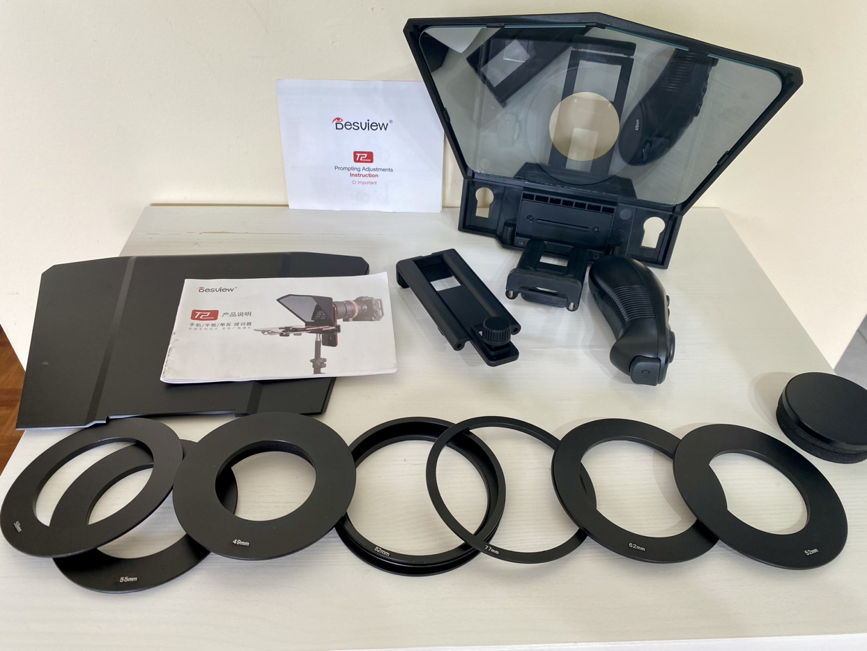 Teleprompter for phone/ tablet (+9lens adapter rings)