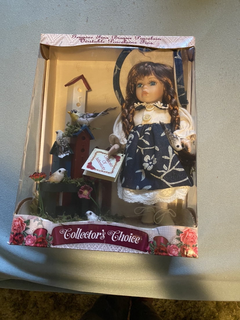 Genuine Hand Painted Fine Bisque Porcelain Doll set “