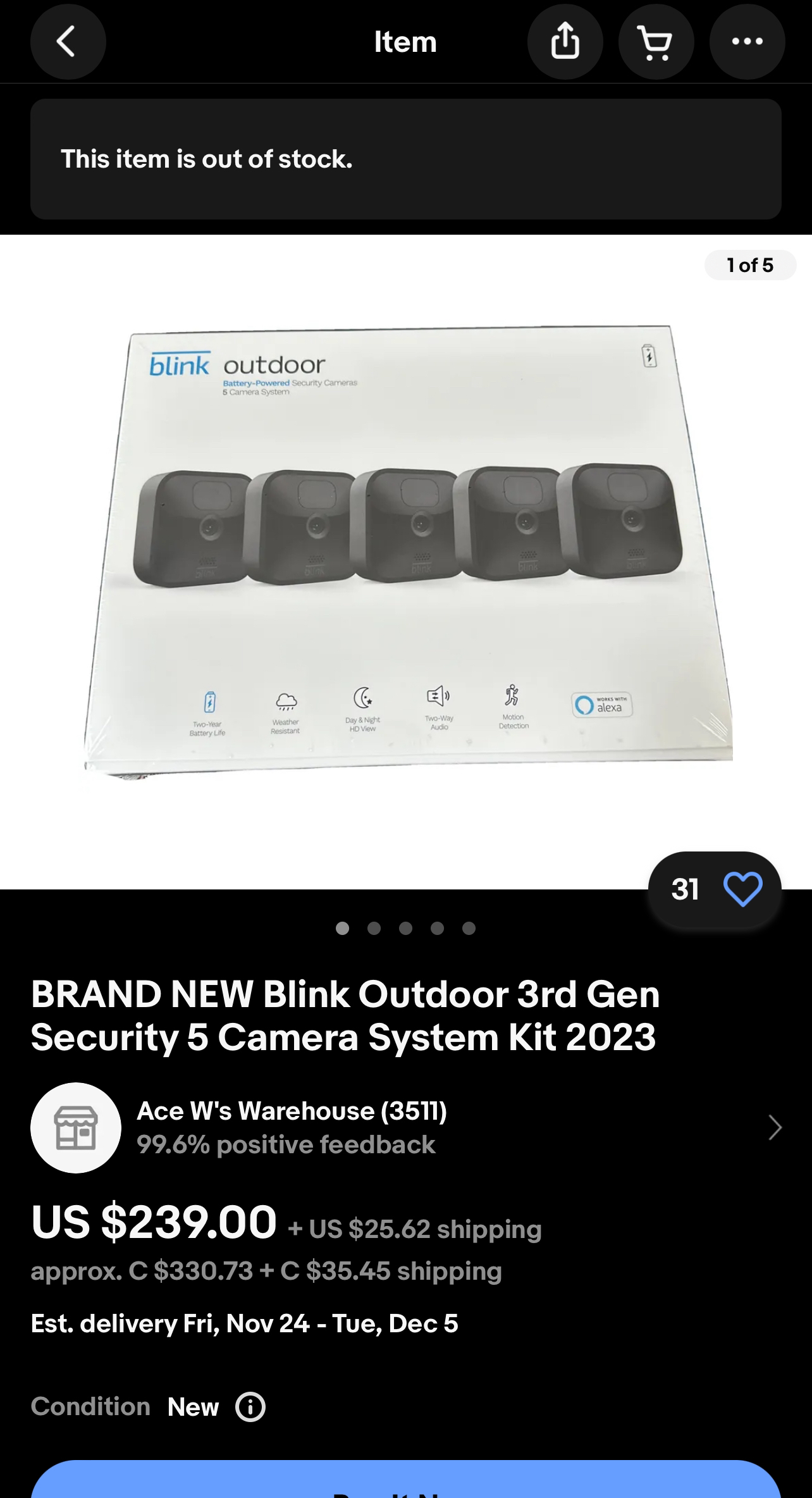 5 blink camera outdoor 3rd gen with module - photo 2