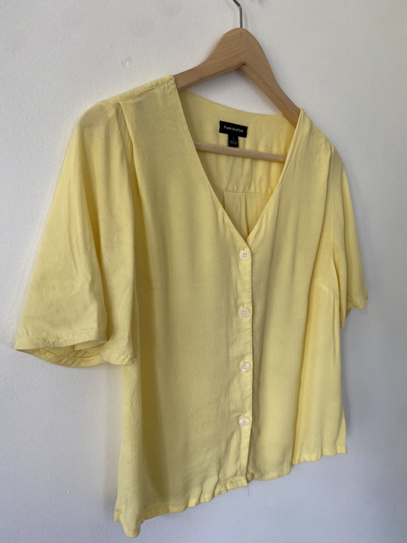 Frank and Oak Yellow Blouse | Size Small