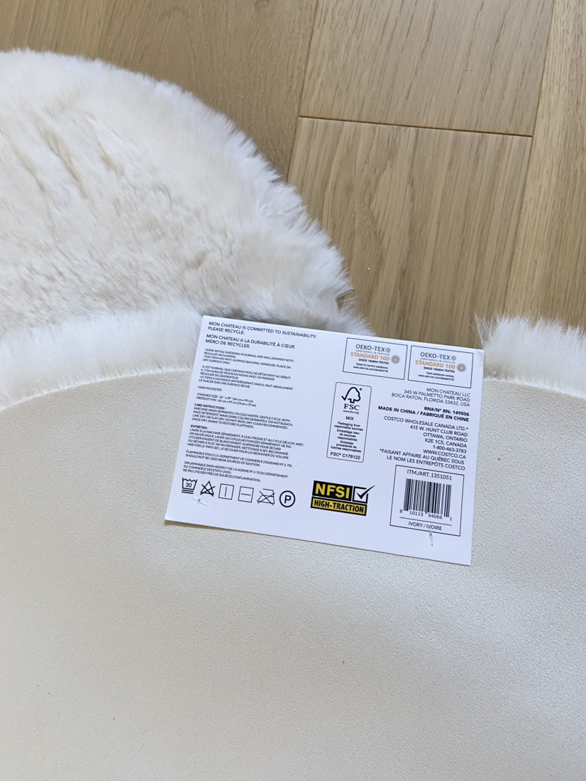Brand New - Luxe faux fur rug 24” x 39” ivory image indicator(5)