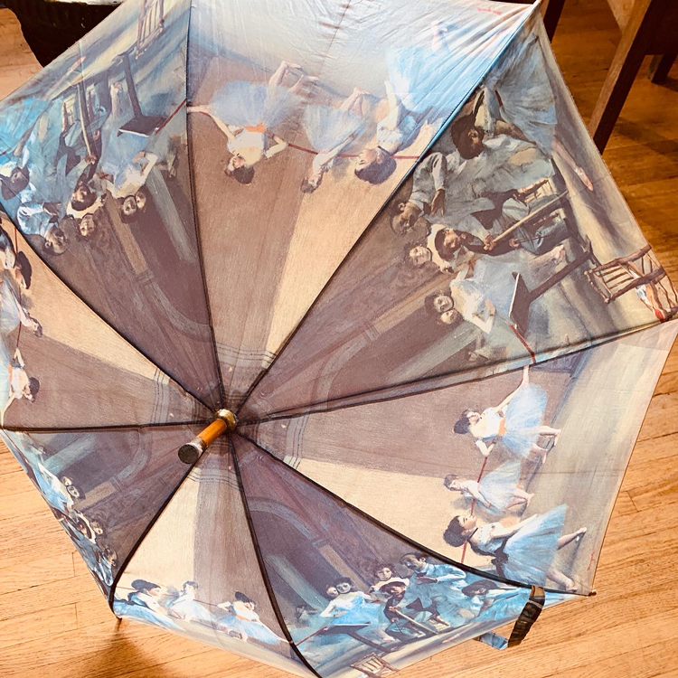 Vintage Degas “Ballet Class Painting” LARGE Dome Umbrella - photo 2