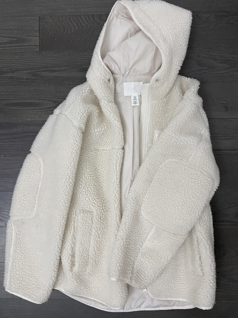White fleece jacket H&M