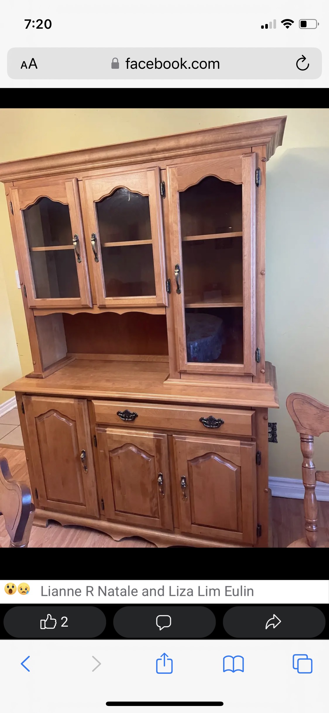 4 chairs dining table and credenza thumbnail