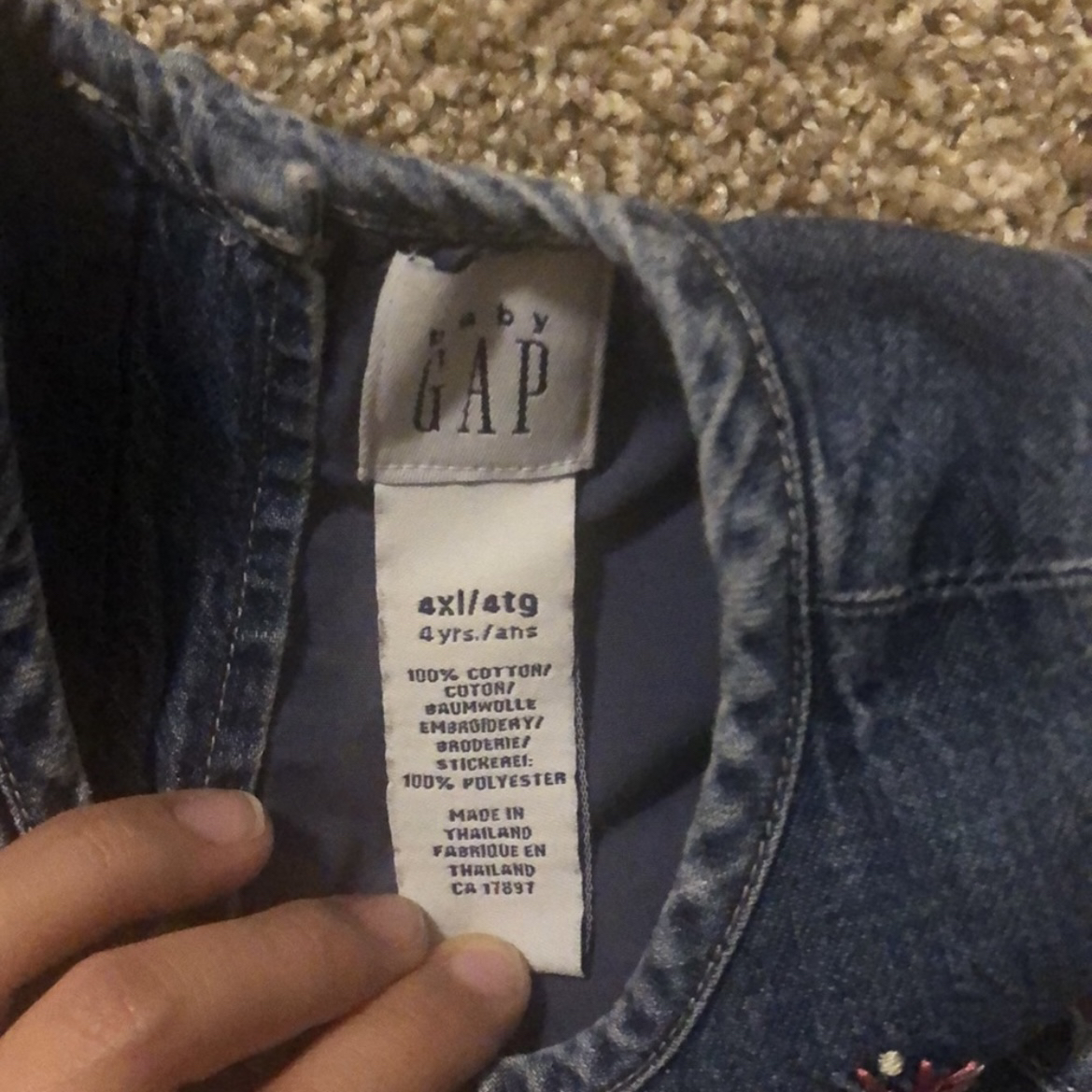 Gap toddler denim dress sz 4 image indicator(3)