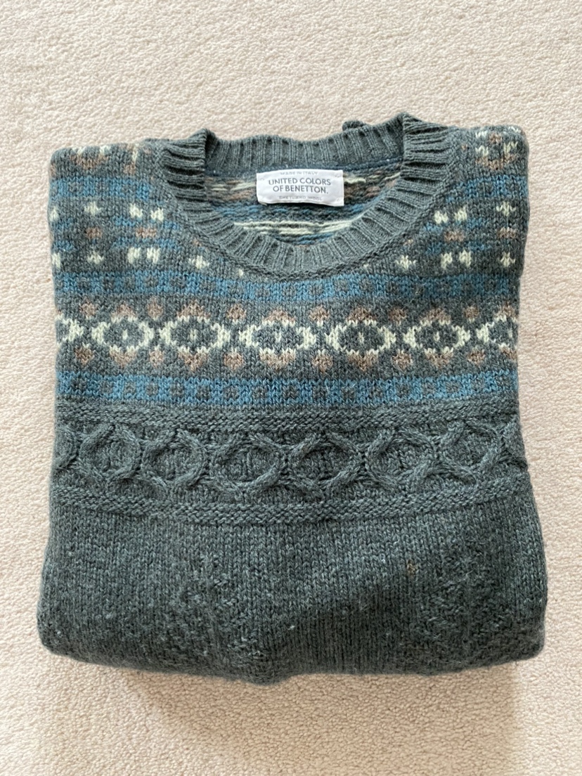 Wool Sweater, Crewneck, Made in Italy, Unisex, Size M ❄️ thumbnail
