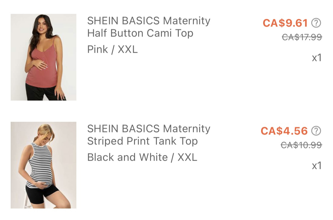 Free Maternity Clothes sizes XXL from SHIEN
