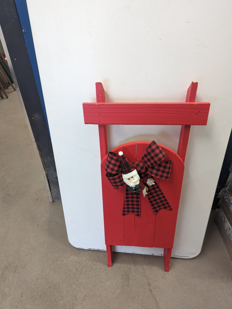wood sled Christmas decoration hand made
