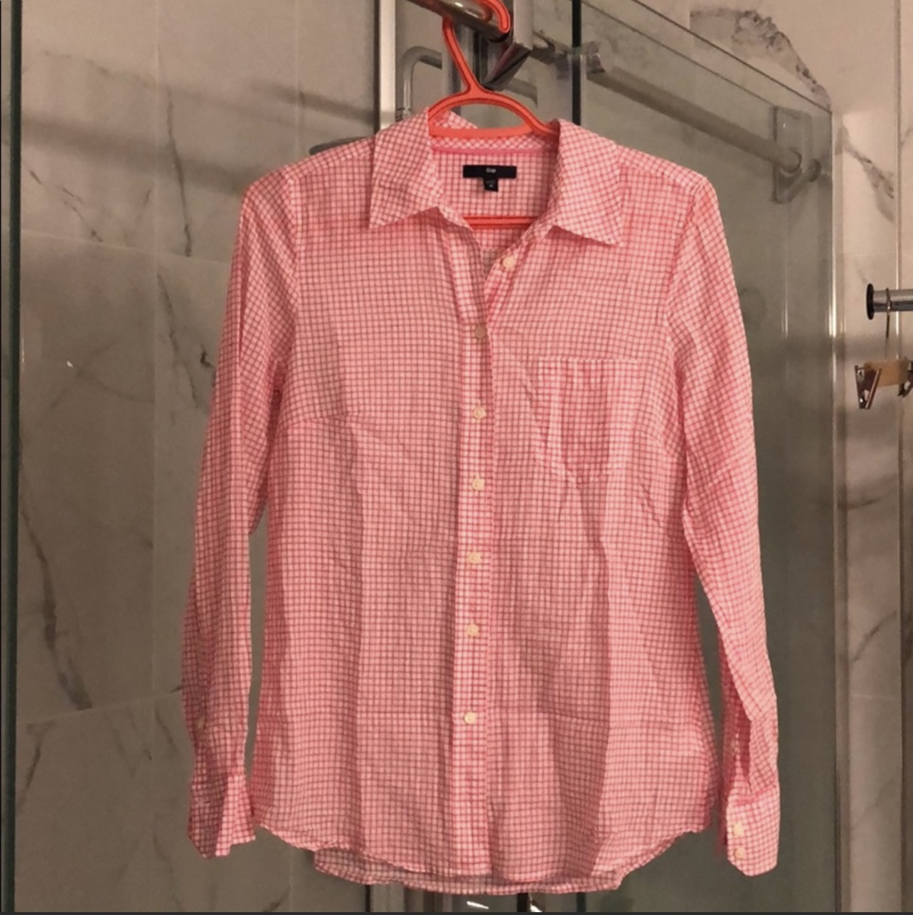 New Gap pink plaid shirt size xs image indicator(3)