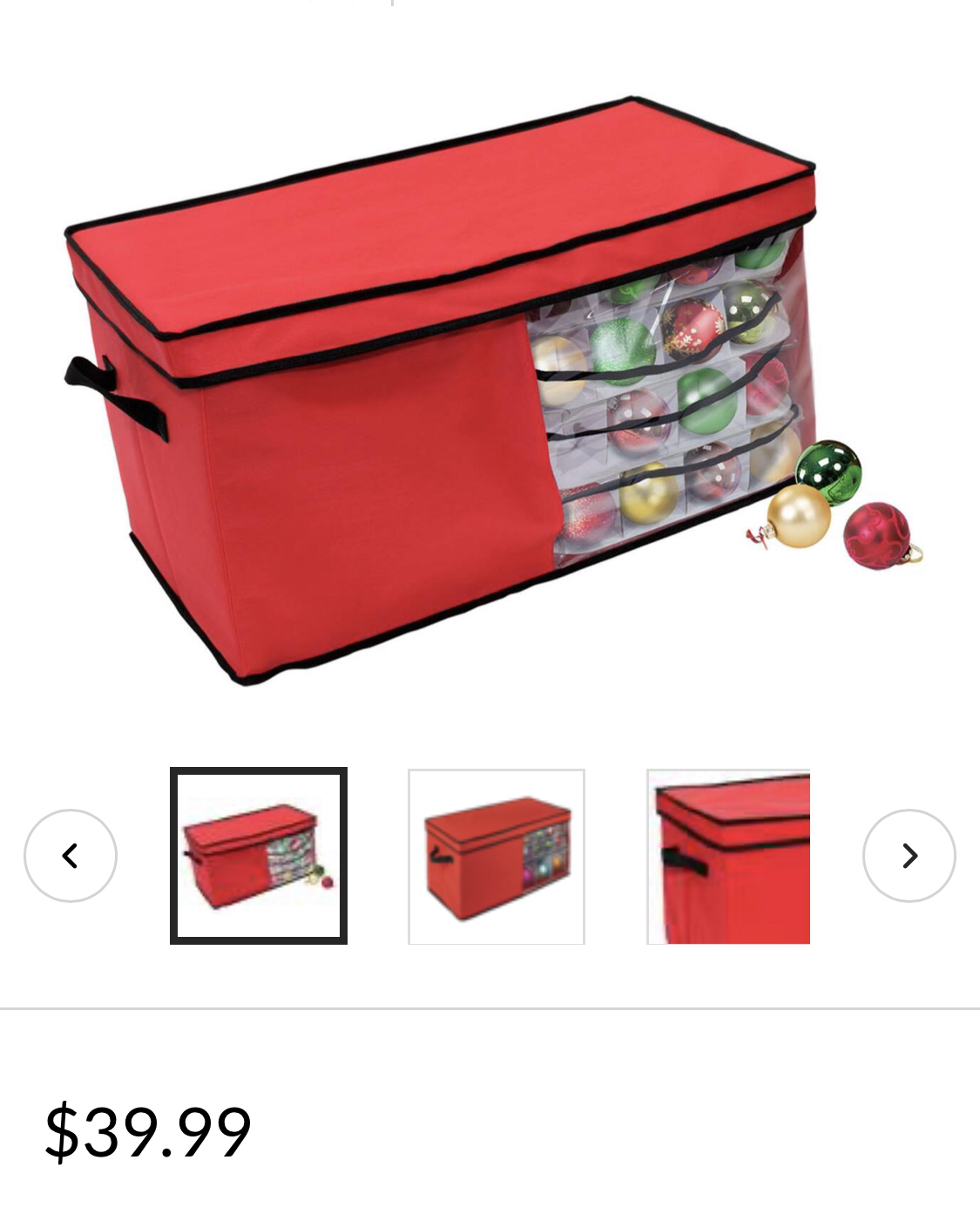 Christmas ornaments storage organizer thumbnail