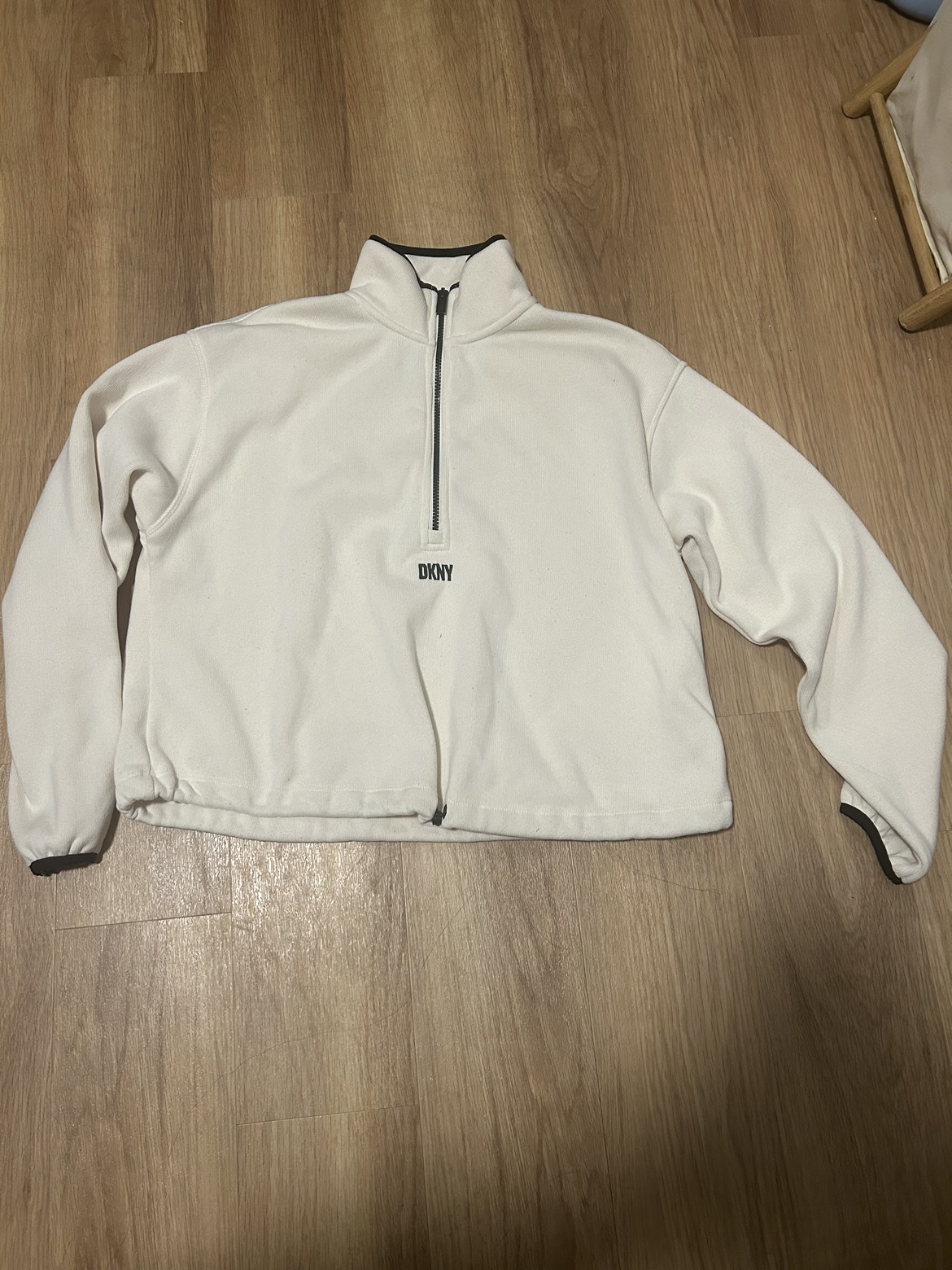 WOMENS DKNY FLEECE WHITE QUARTER ZIP thumbnail