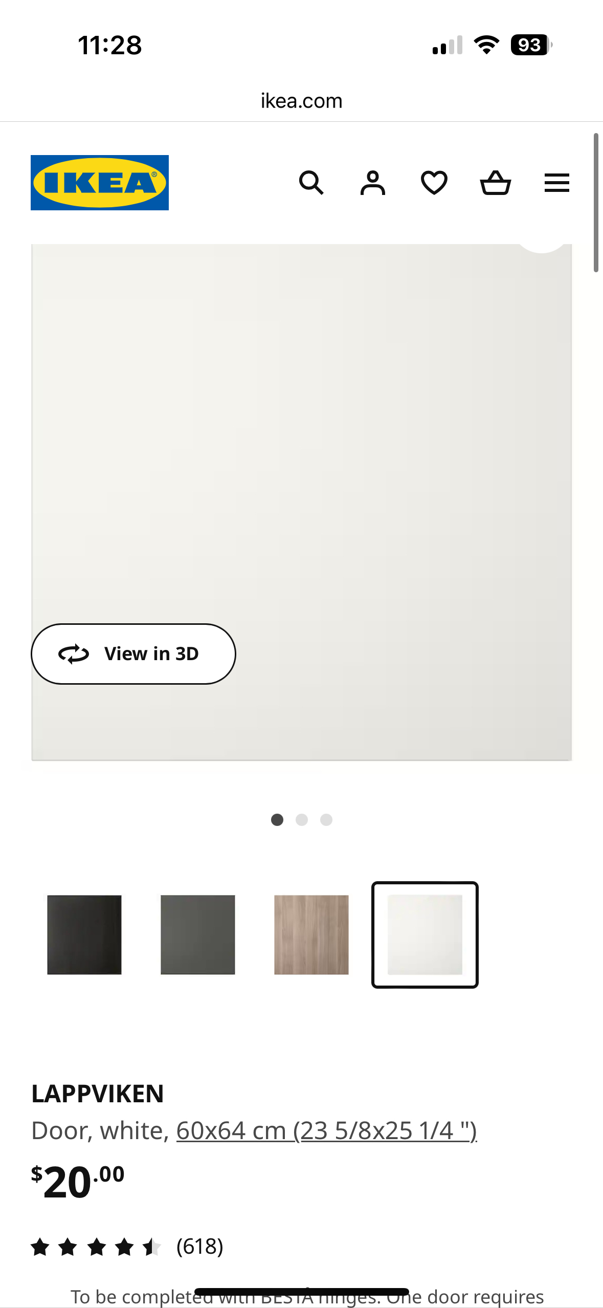 IKEA white door frame for Besta x3