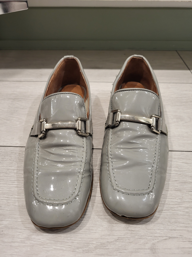 patent grey loafers - photo 2