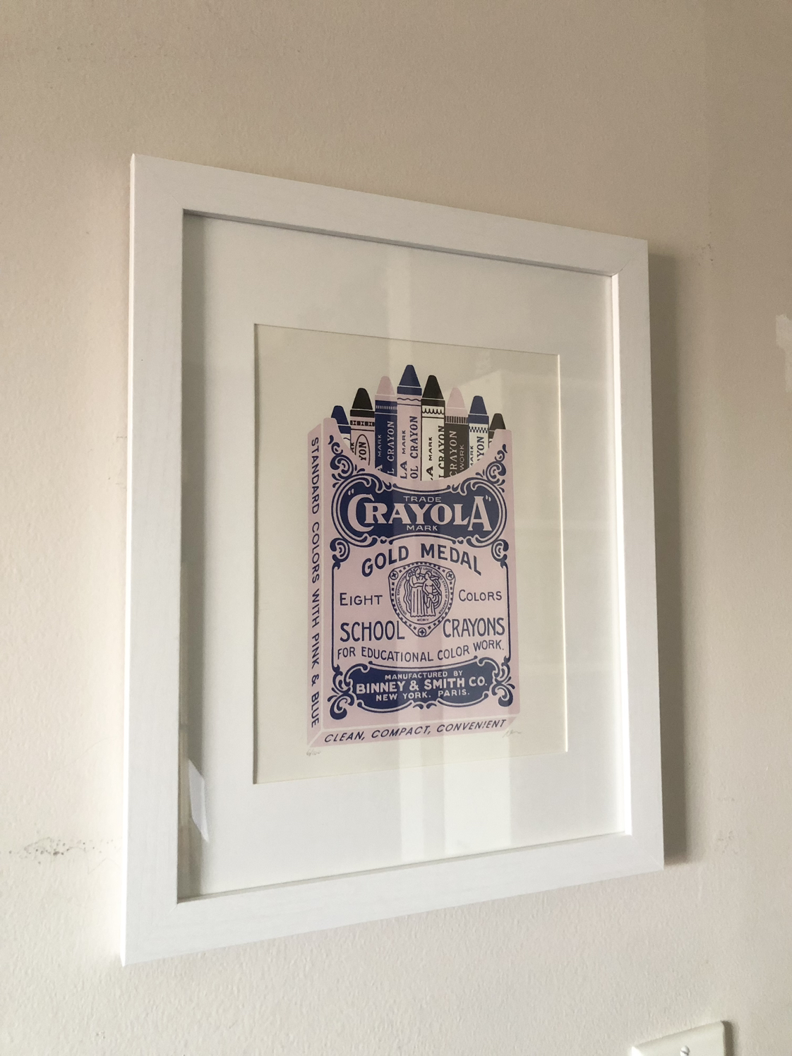 Vintage style crayon screen print artwork image indicator(2)