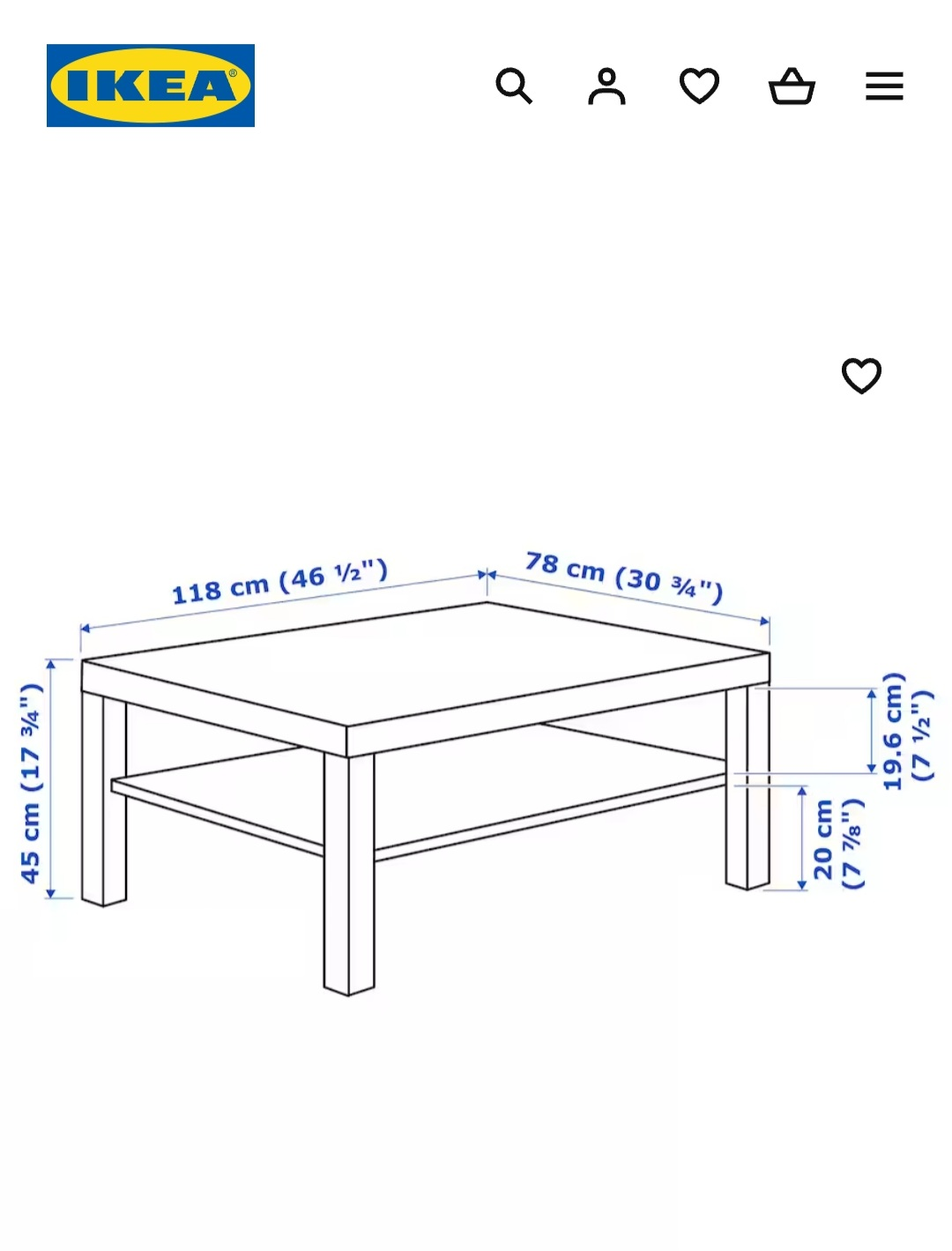 [Used] IKEA Lack Black-Brown Coffee Table - photo 2
