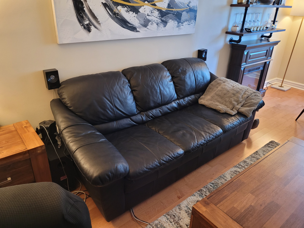 Moving sale - gone by Nov 4! Leather Sofa thumbnail