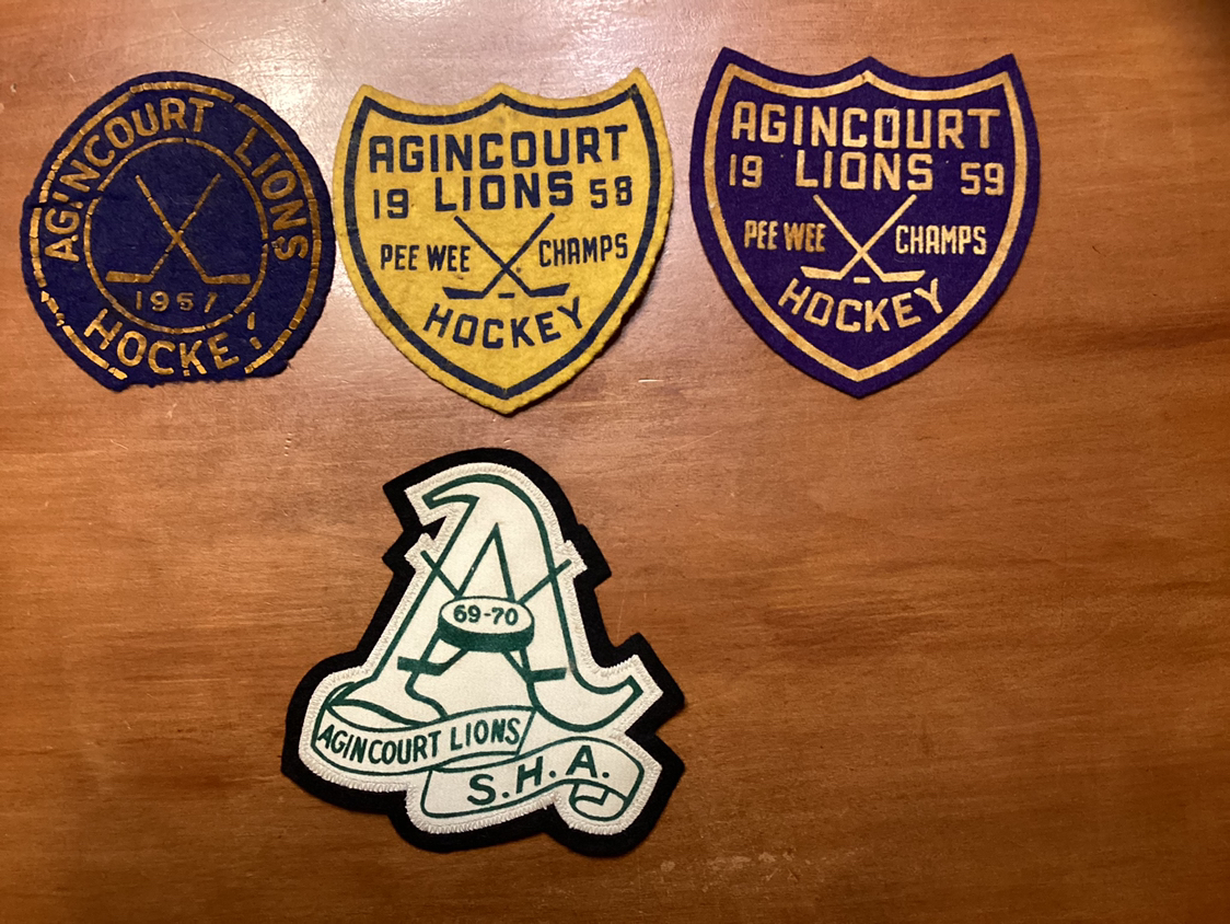 4. 1957-58-59-69 AGINCOURT LIONS HOCKEY crests