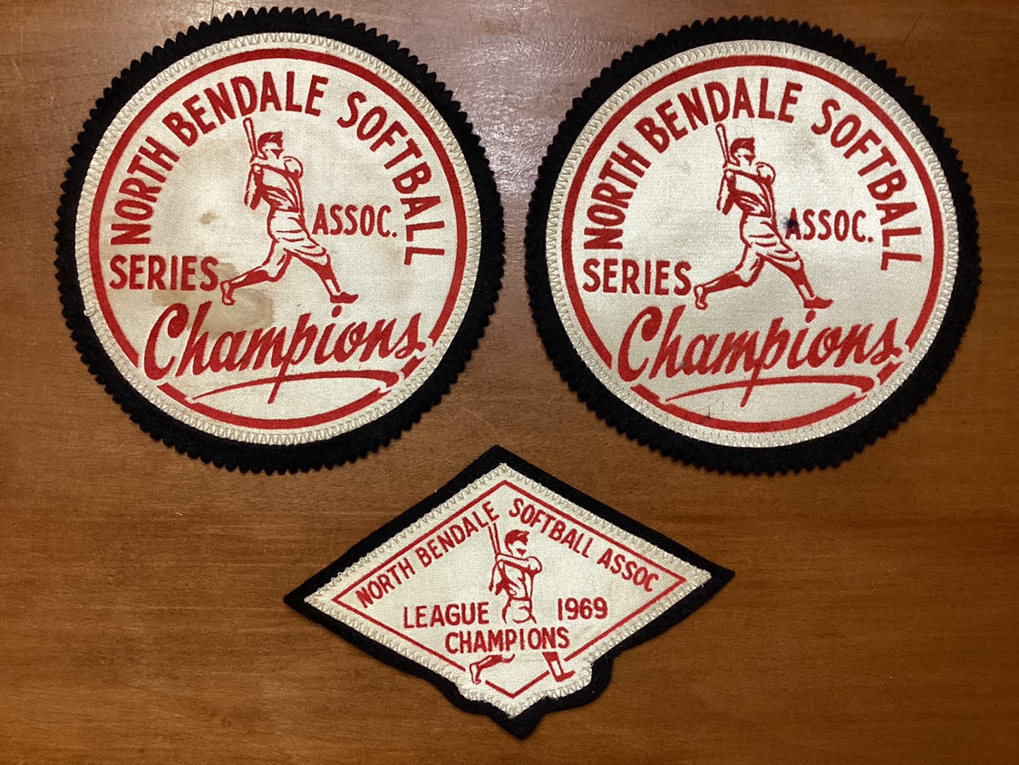 3. 1969 NORTH BENDALE SOFTBALL ASSOC. CHAMPS crests