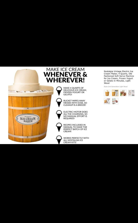 Nostalgia 4-Quarts Electric Ice cream Maker - photo 4