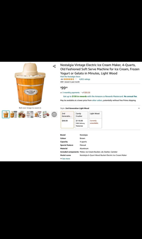 Nostalgia 4-Quarts Electric Ice cream Maker - photo 5