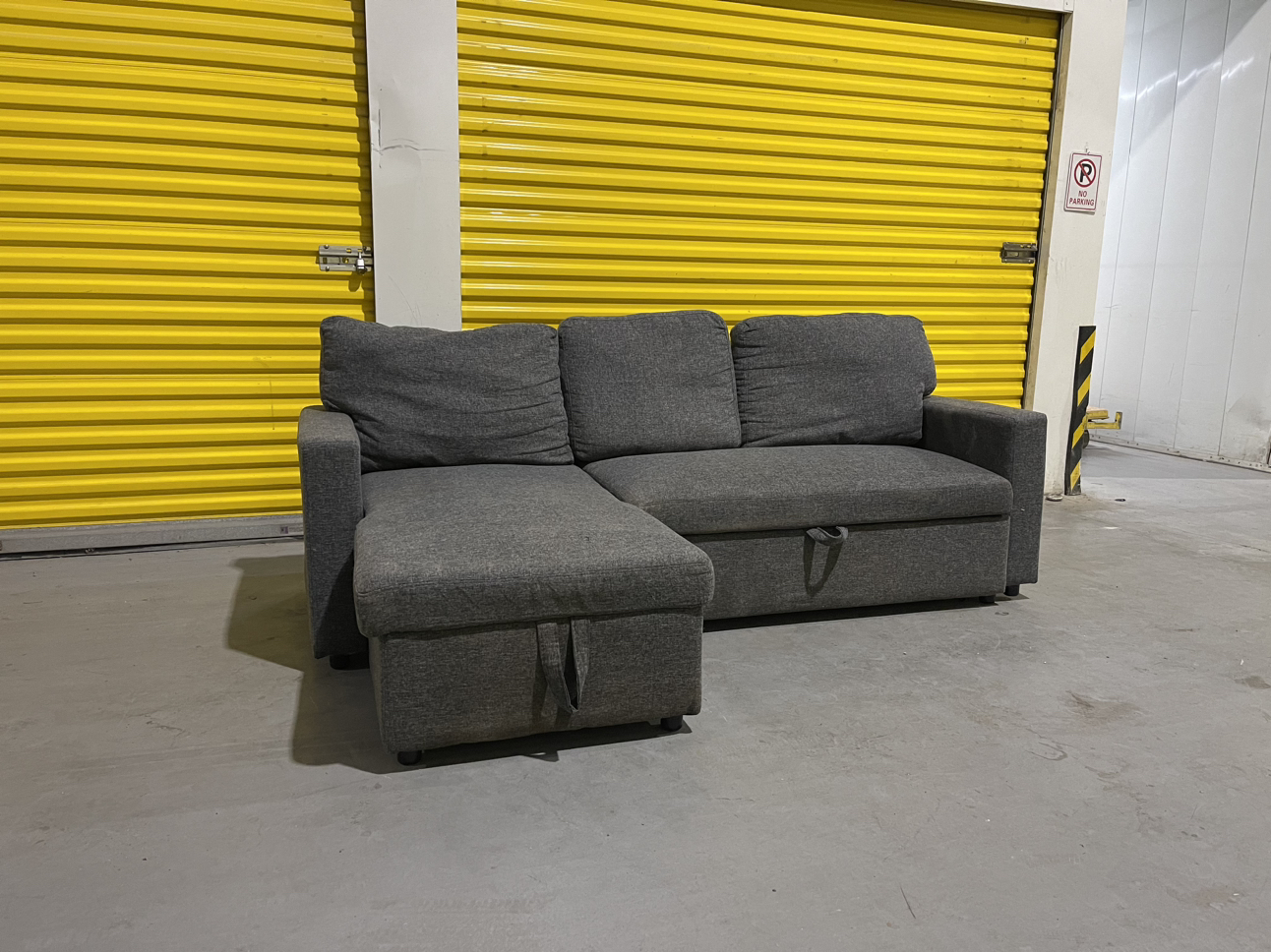 DELIVERY | Dark Grey Pullout Sectional with Storage - photo 2