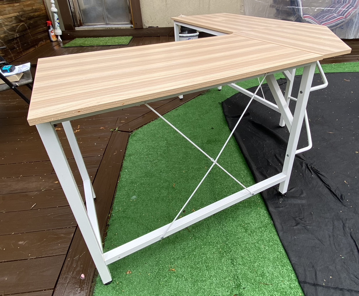 Large L-Shaped Desk 59 x 59 inches Corner Table Computer Desk - photo 4