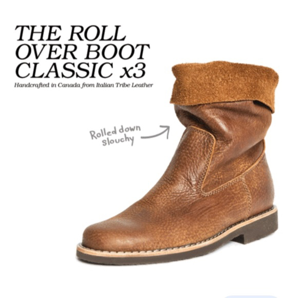 Roots Roll Over Boot 100% Italian Vintage Tribe Leather